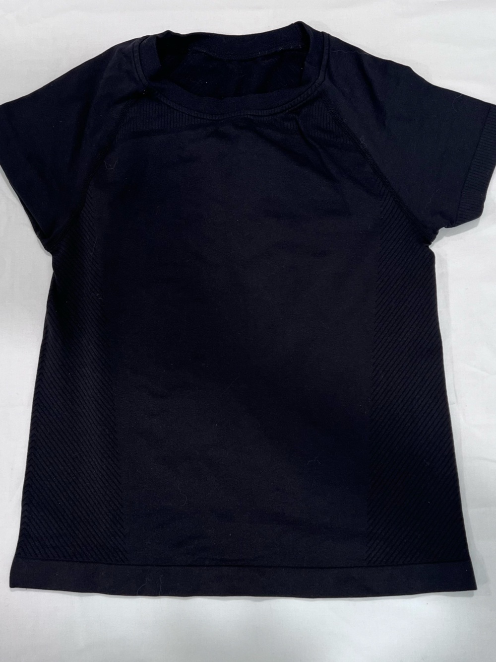 Black Ribbed Knit Topt
